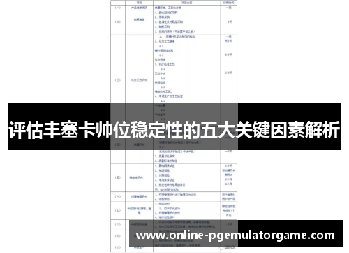 评估丰塞卡帅位稳定性的五大关键因素解析